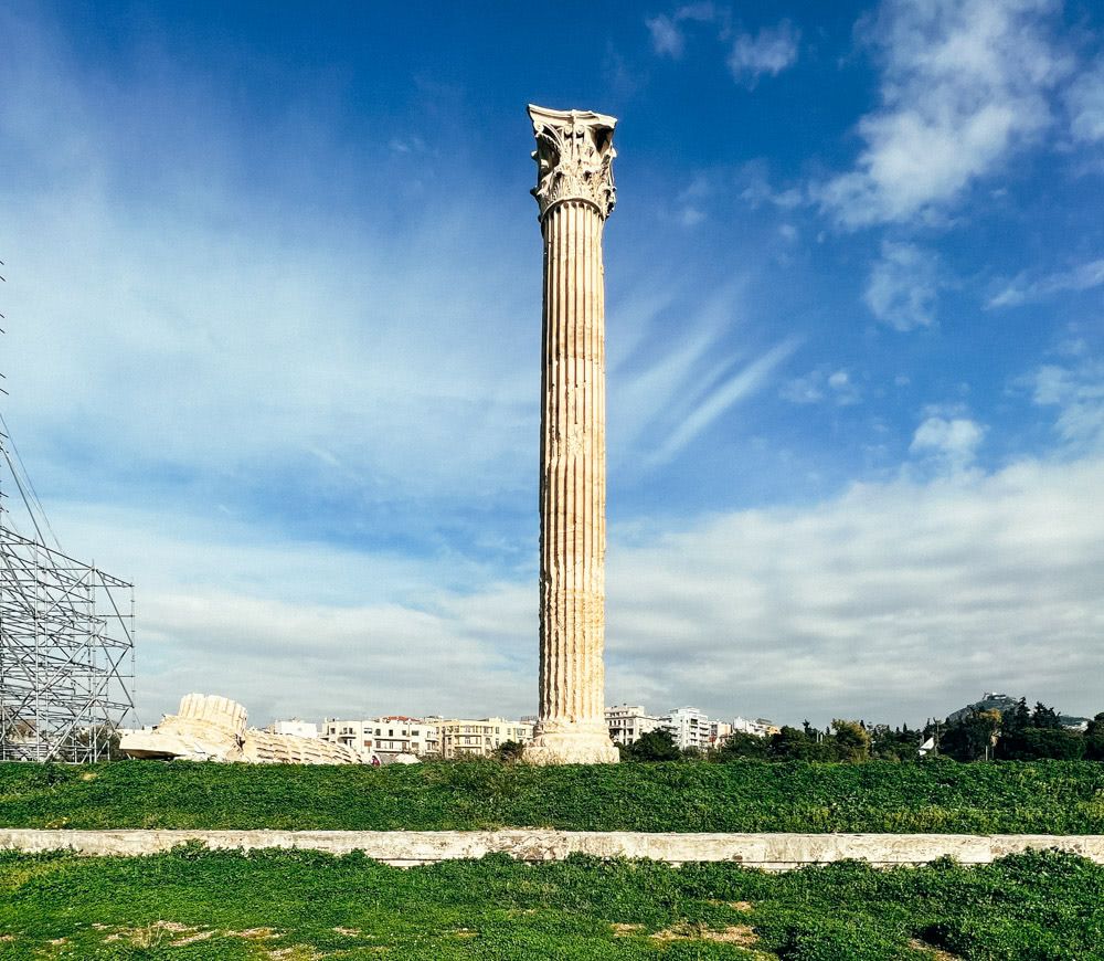 A Corinthian column at The Temple of Olympian Zeus