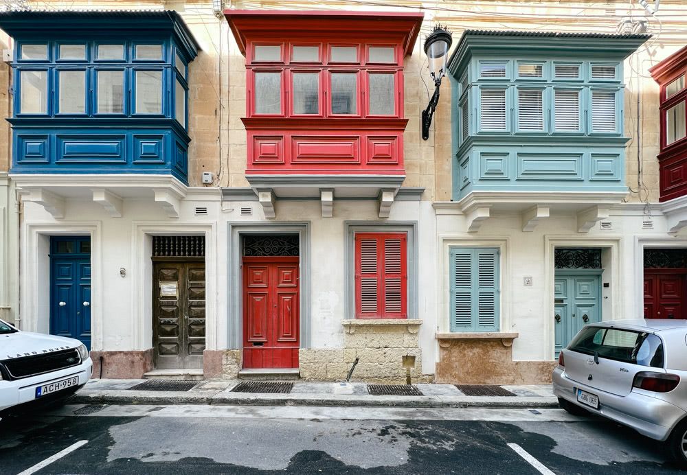 The colourful balconies of Rabat