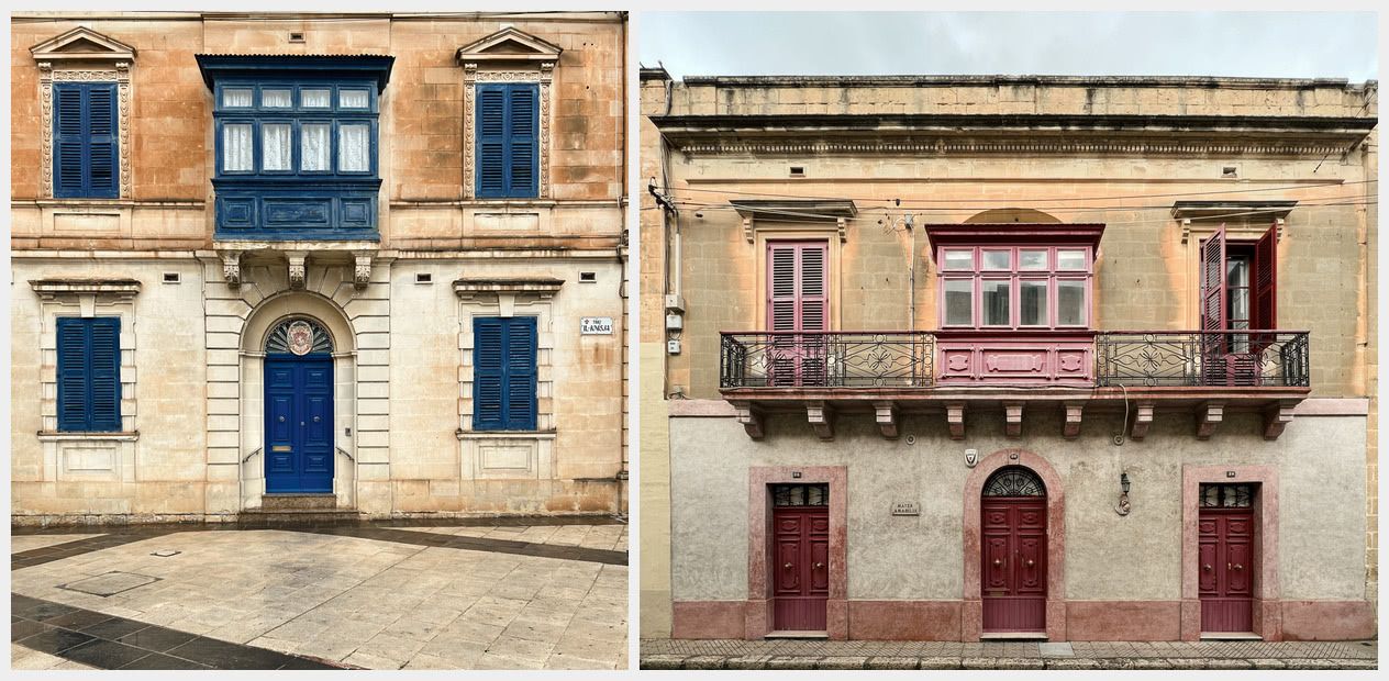 Colourful, boxy balconies of Malta