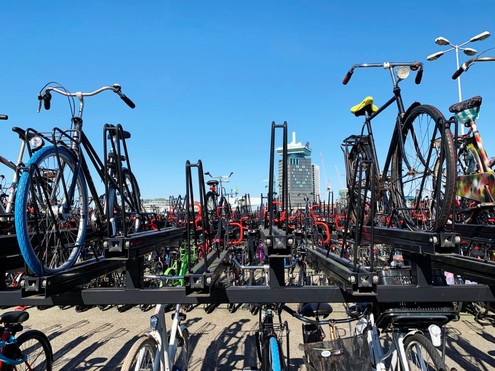 Empty bicycle racks