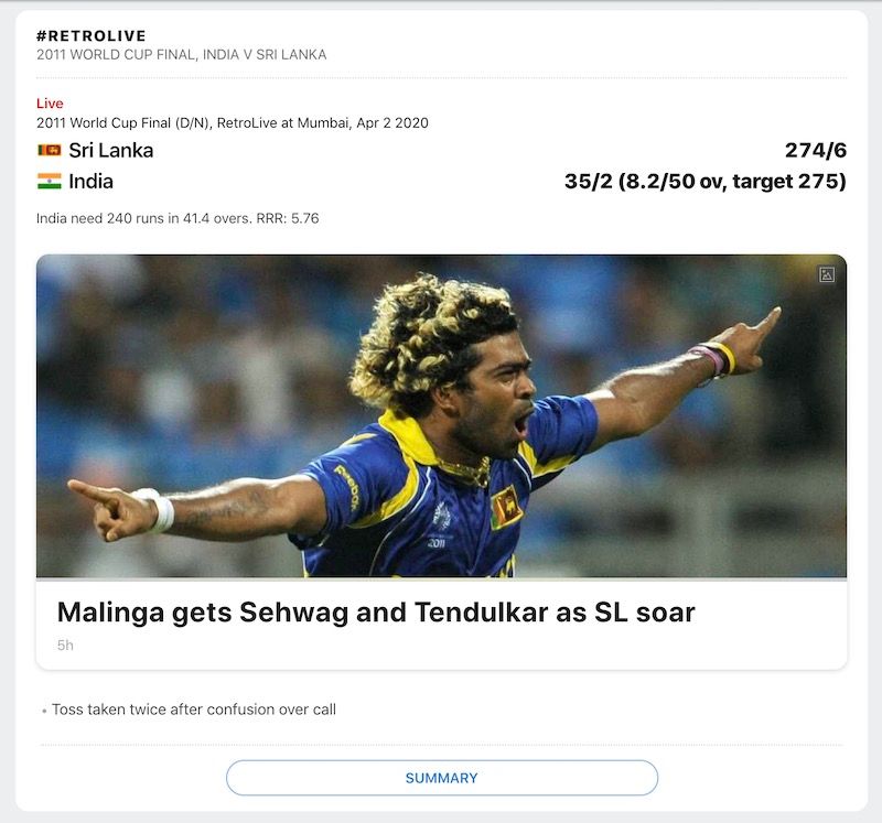 ESPN Cricinfo Retrolive