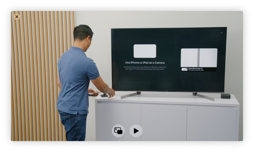 Apple WWDC sessions shows engineer at Apple TV and prompt “Use iPhone or iPad as a Camera”