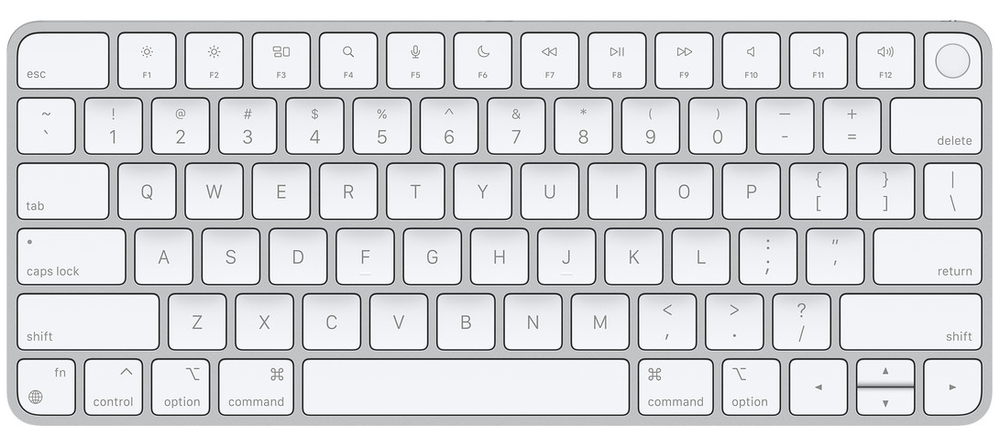 Apple Magic Keyboard with Touch ID in white.