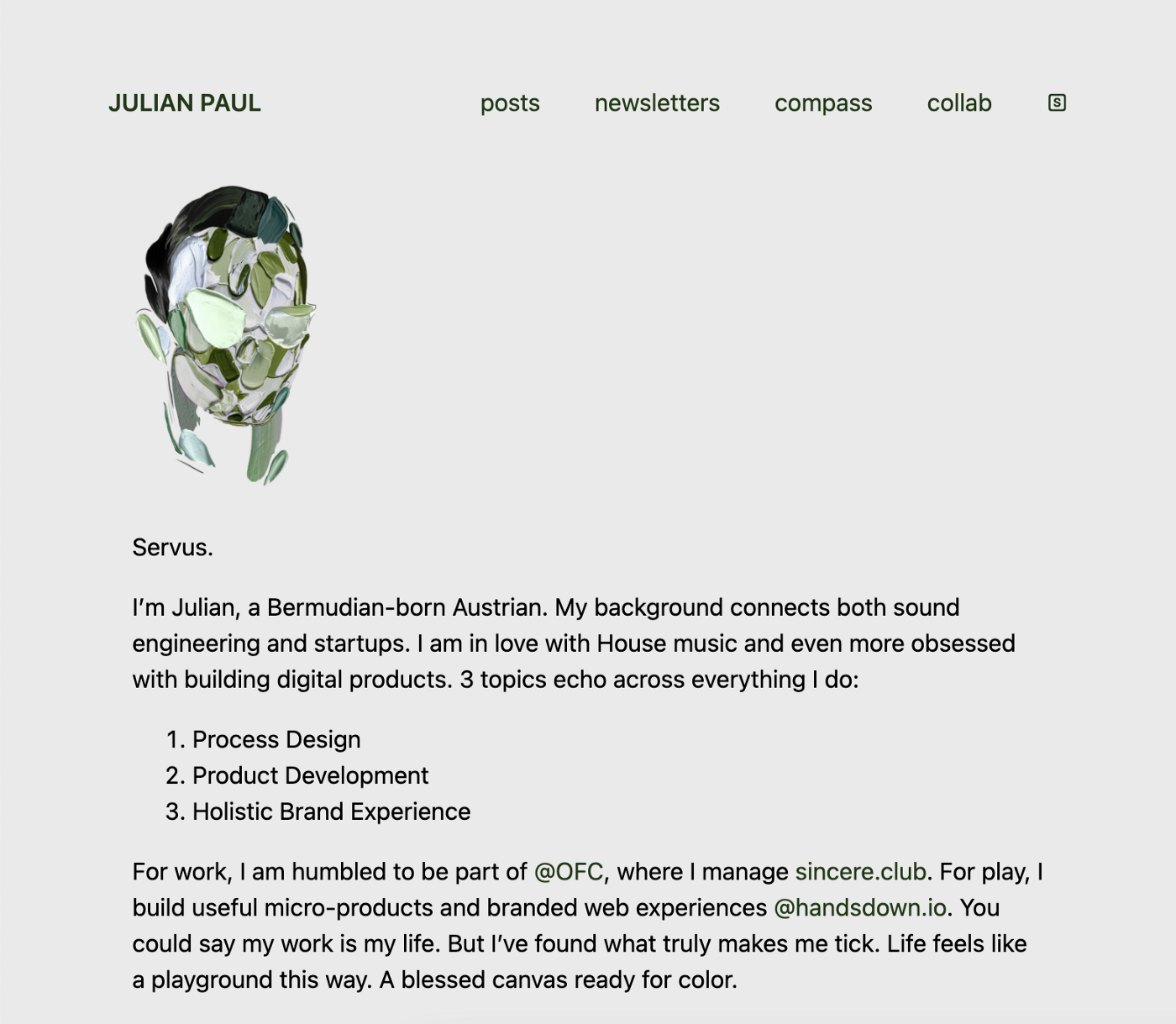 julianpaul.me landing page