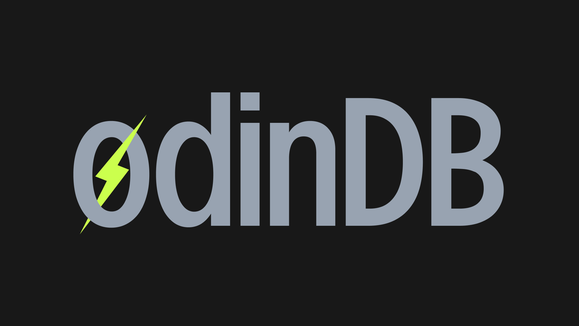 The OdinDB wordmark, inspired by the Norse god of wisdom and thunder