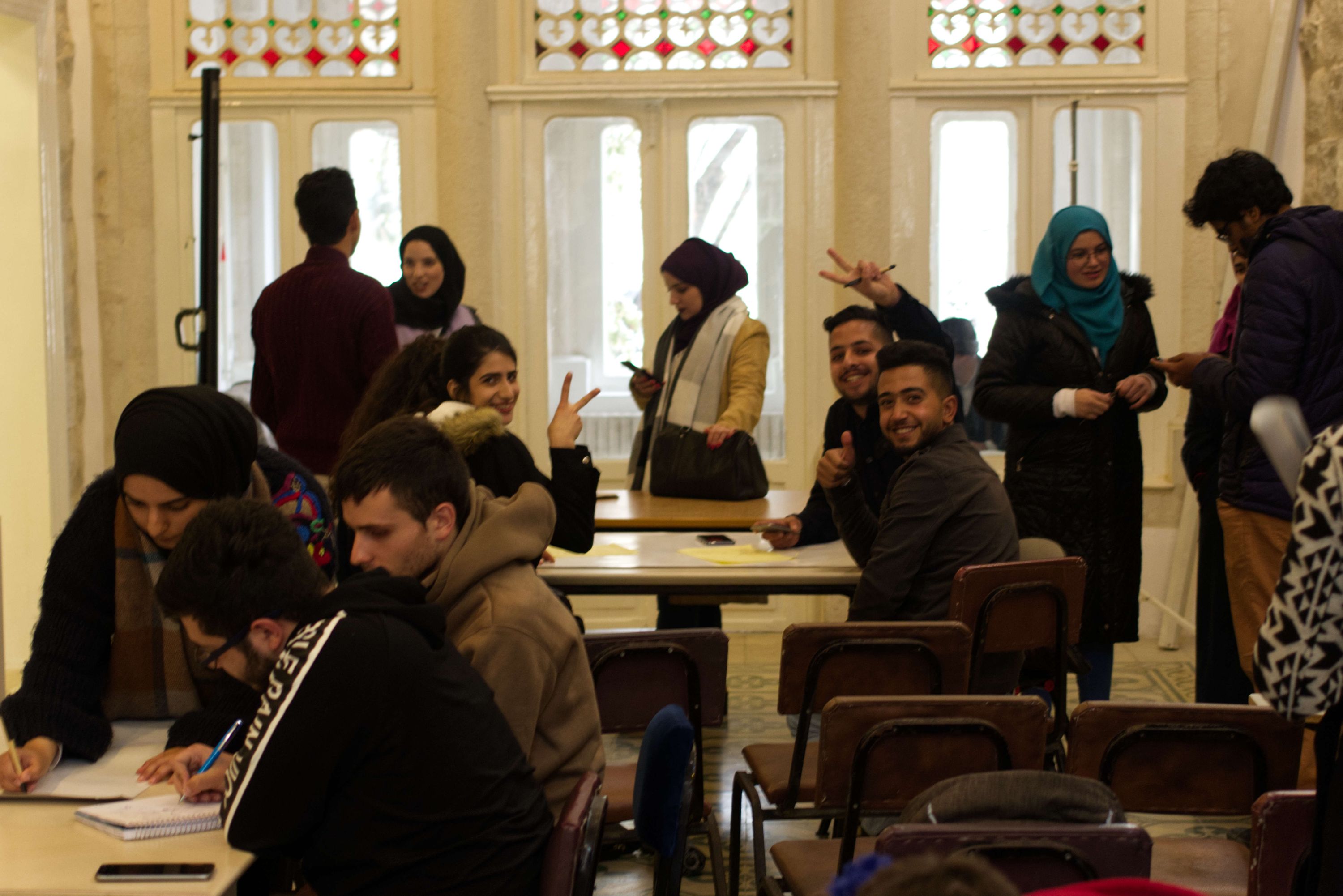 The workshop in progress at Project Hope’s office in Nablus.