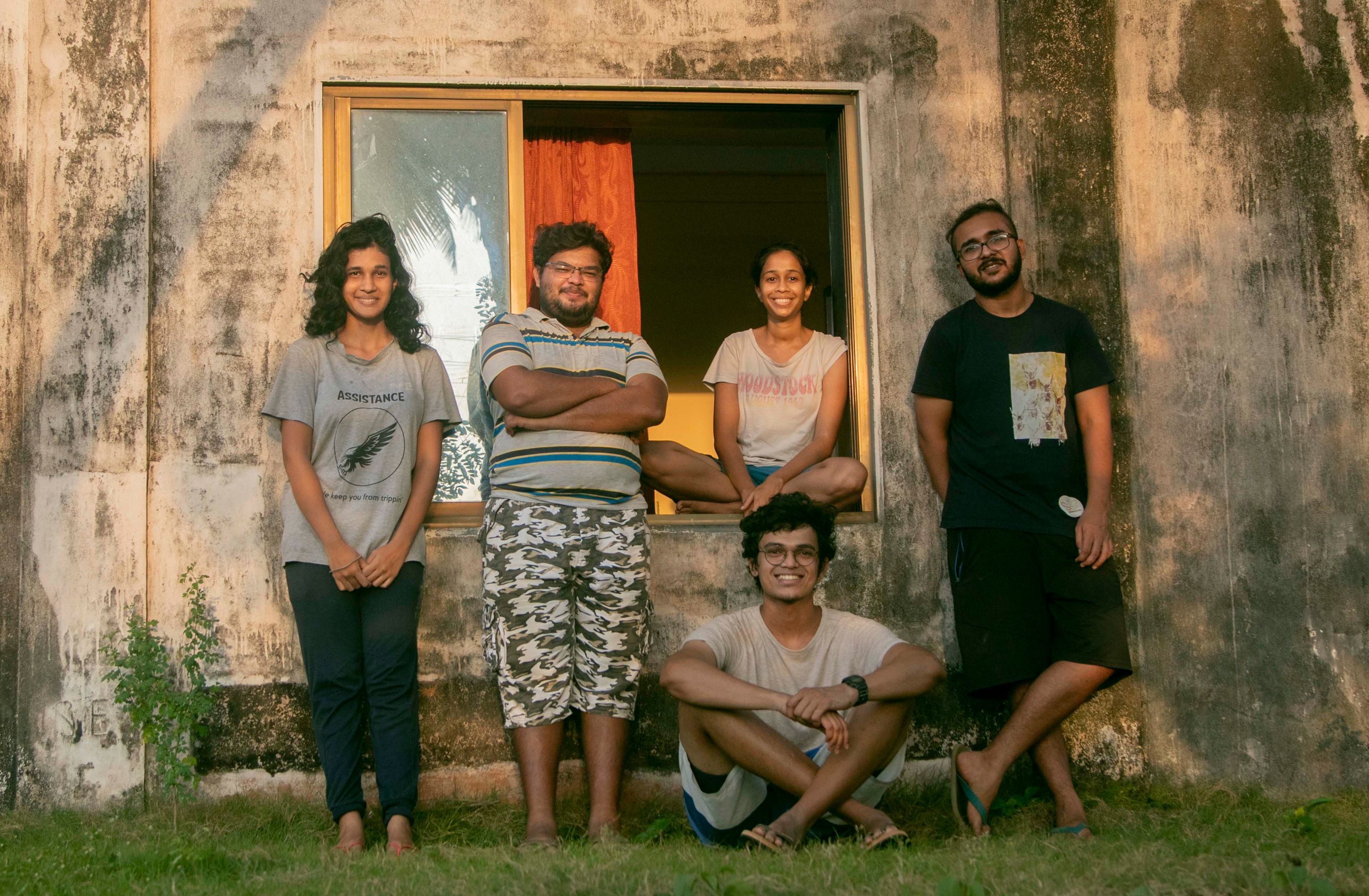 From Left to Right: Clarita, Kaustubh, Isha, Me and Shaun at the field base in Malvan.