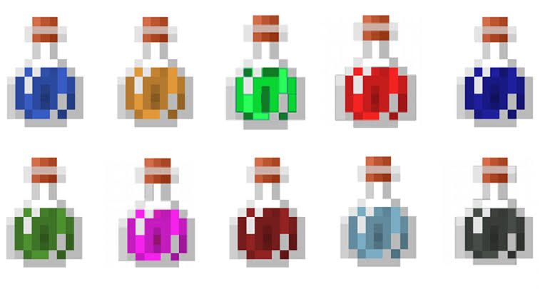 minecraft glass bottle pixel art