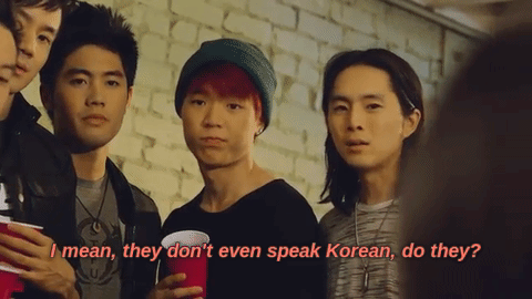 Image of Ryan Higa talking to the rest of BgA, saying, “I mean, they don’t even speak Korean, do they?” from the introduction to the video for “Dong Saya Dae”