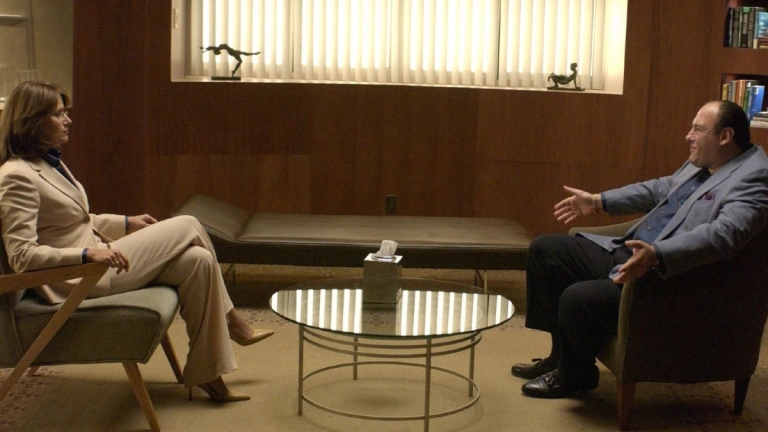 Tony Soprano talking to his therapist, Dr. Melfi