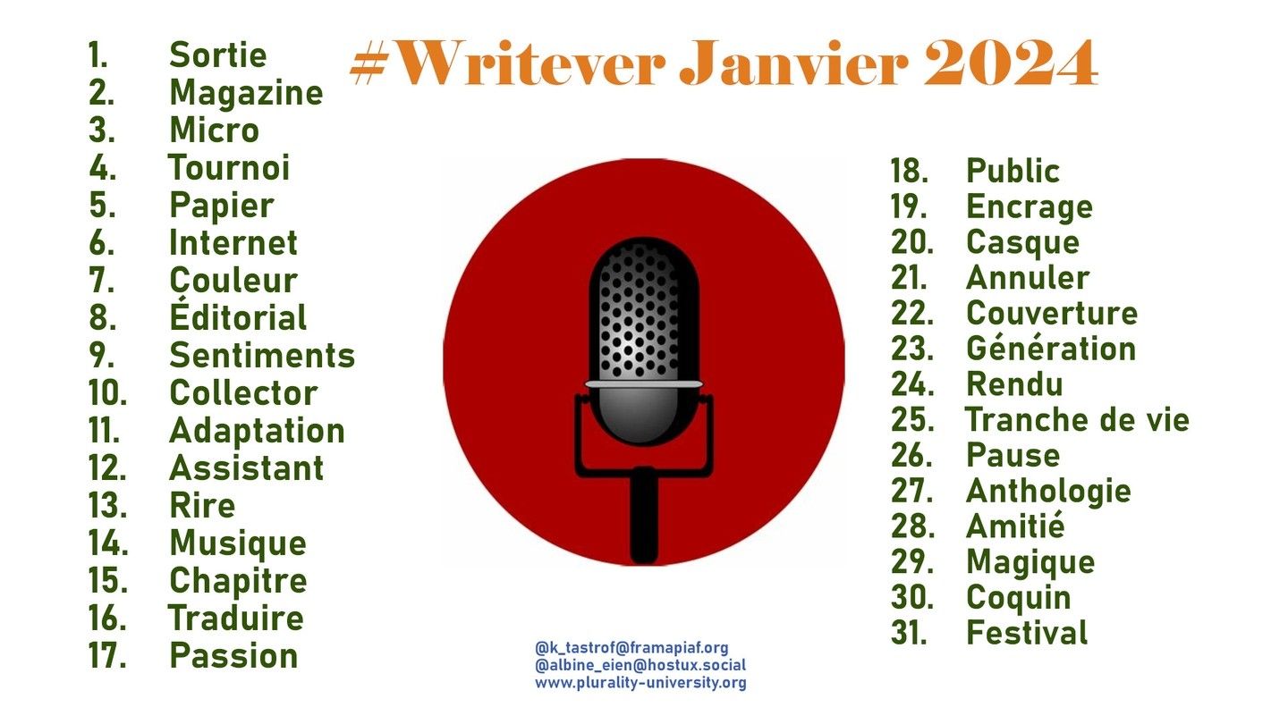 Writever 2024 – Janvier