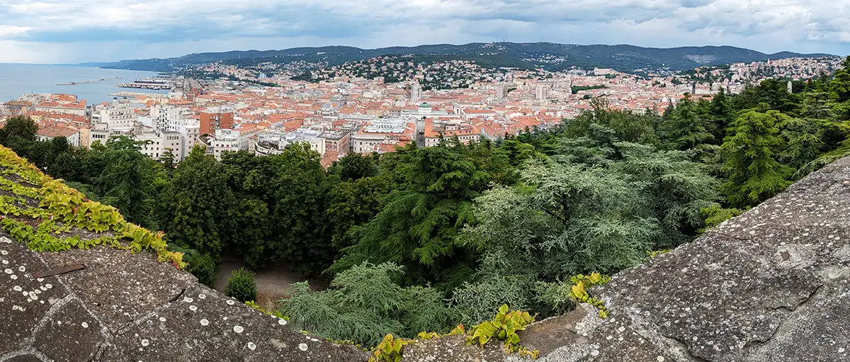 Tout le côté nord de Trieste, vu du château