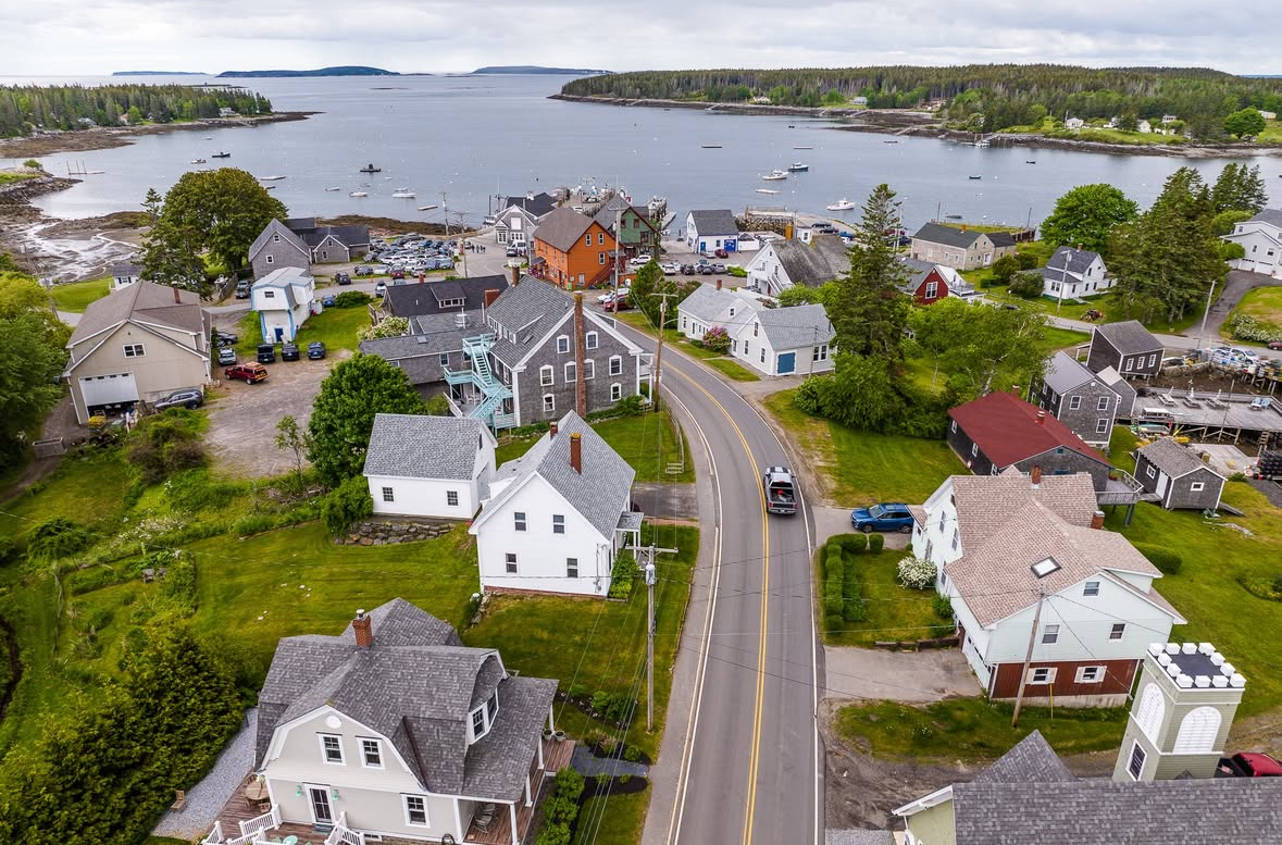 Port Clyde Harbor, shown here with not enough rowing boats.