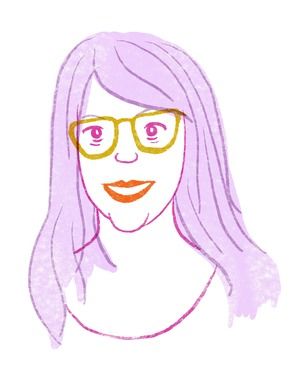Self portrait of the artist wearing glasses