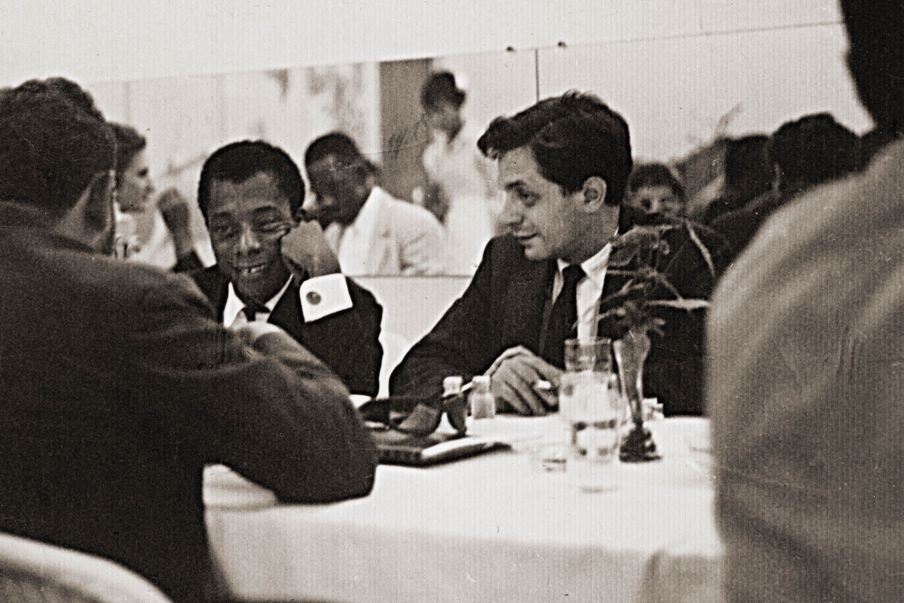James Baldwin, left, and Paul A. Greenberg helped with the 1963 Salute to Freedom benefit concert near Birmingham, Alabama. Photo by Robert Adamenko.