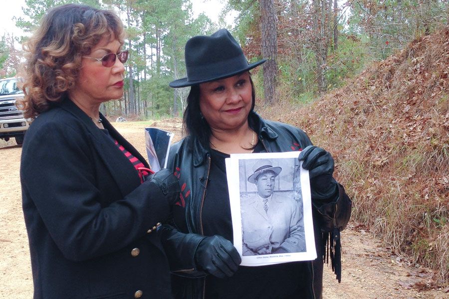 Catherine and Shirley Walker interviewed by Al Jazeera English on Poor House Road, Wilkinson County, MS (Photo by Ben Greenberg)