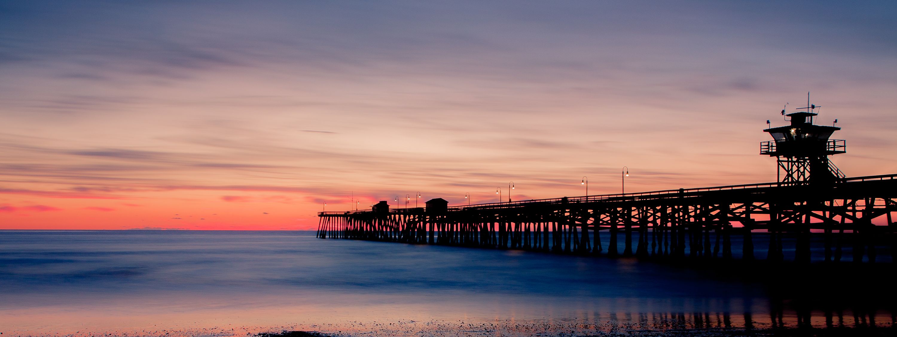 The pier at sunset