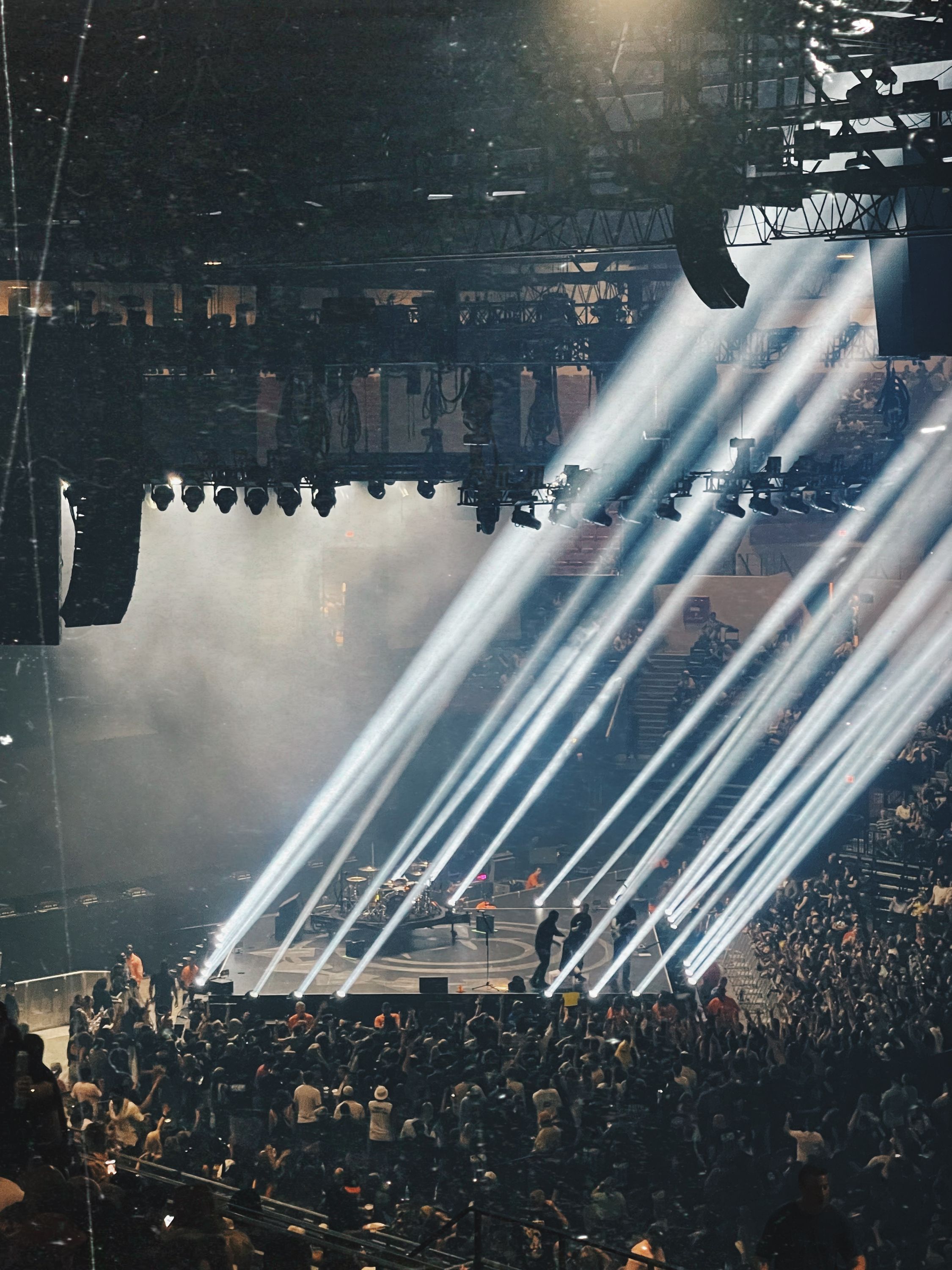 Stage prep for Blink-182 in San Diego