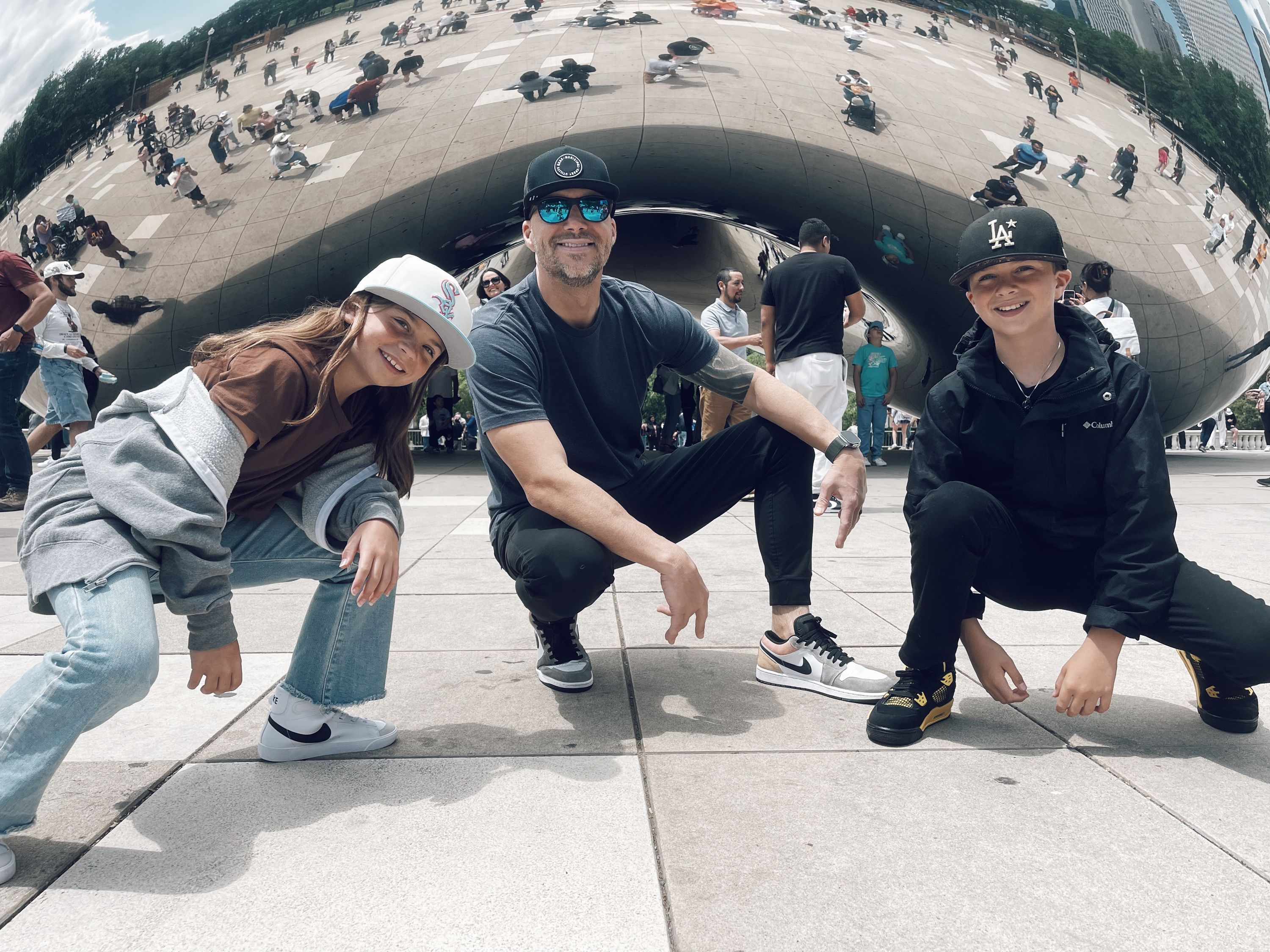 Taking a photo under the Bean