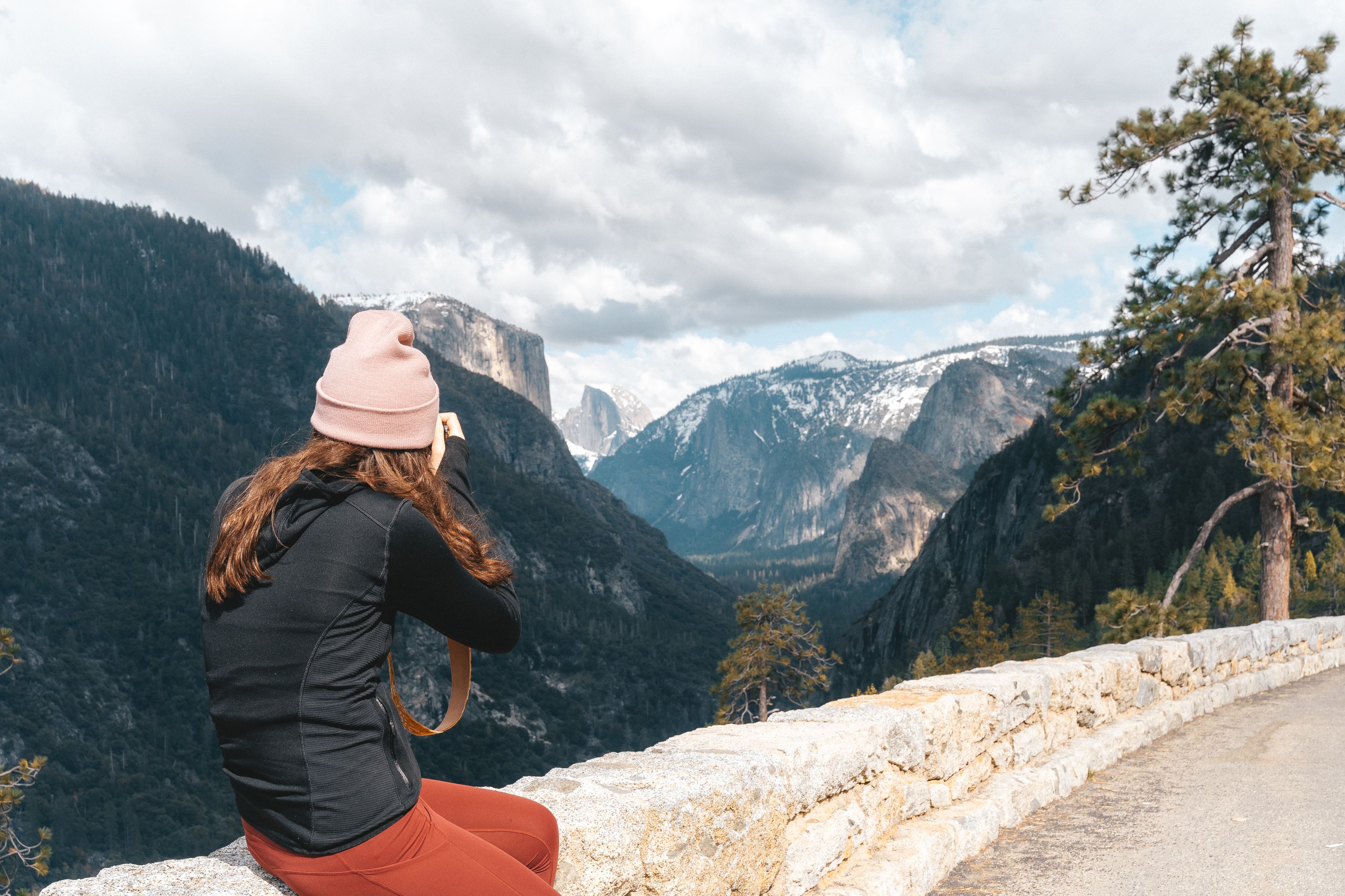 My daughter Hannah (age 15) taking a photo of Yosemite peaks
