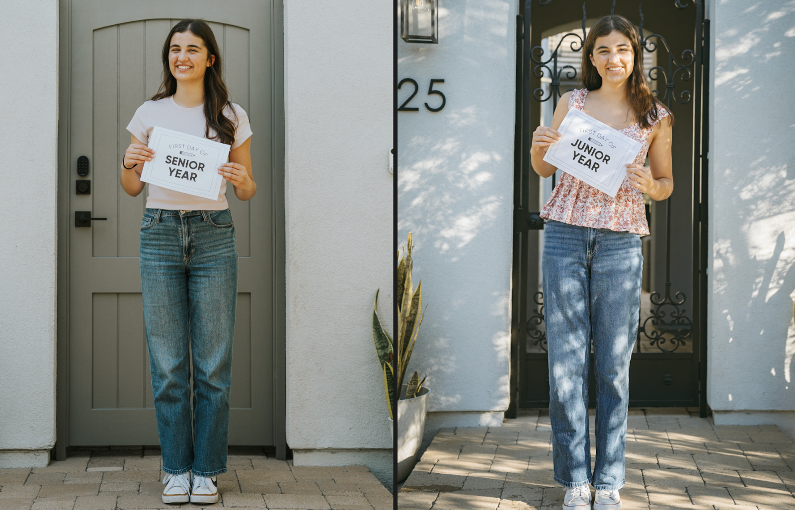 Two photos of Hannah from Senior year and Junior year