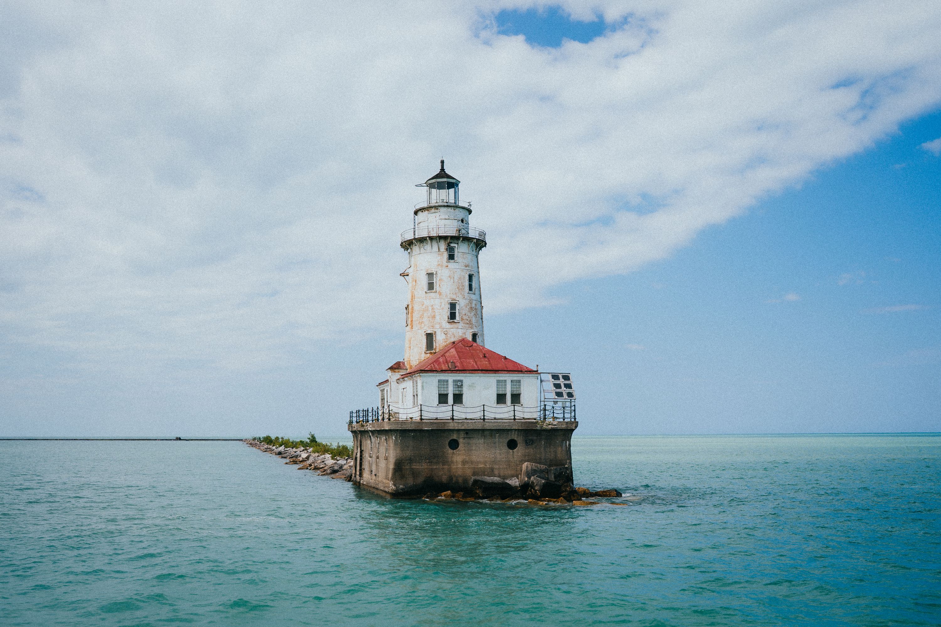 Chicago Harbor Light in Lake Michigan