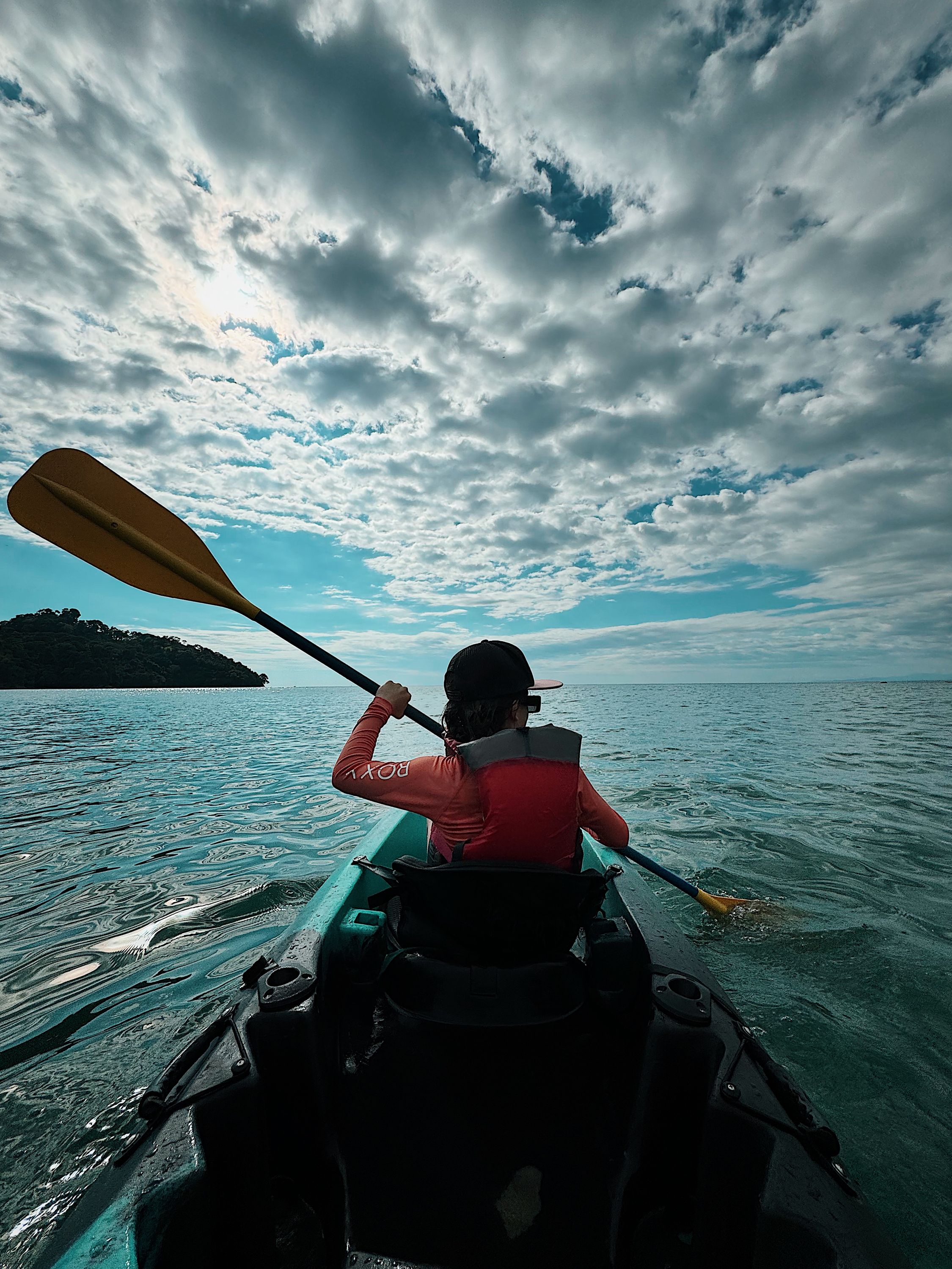 Riley Kayaking in Bahia La Ceiba