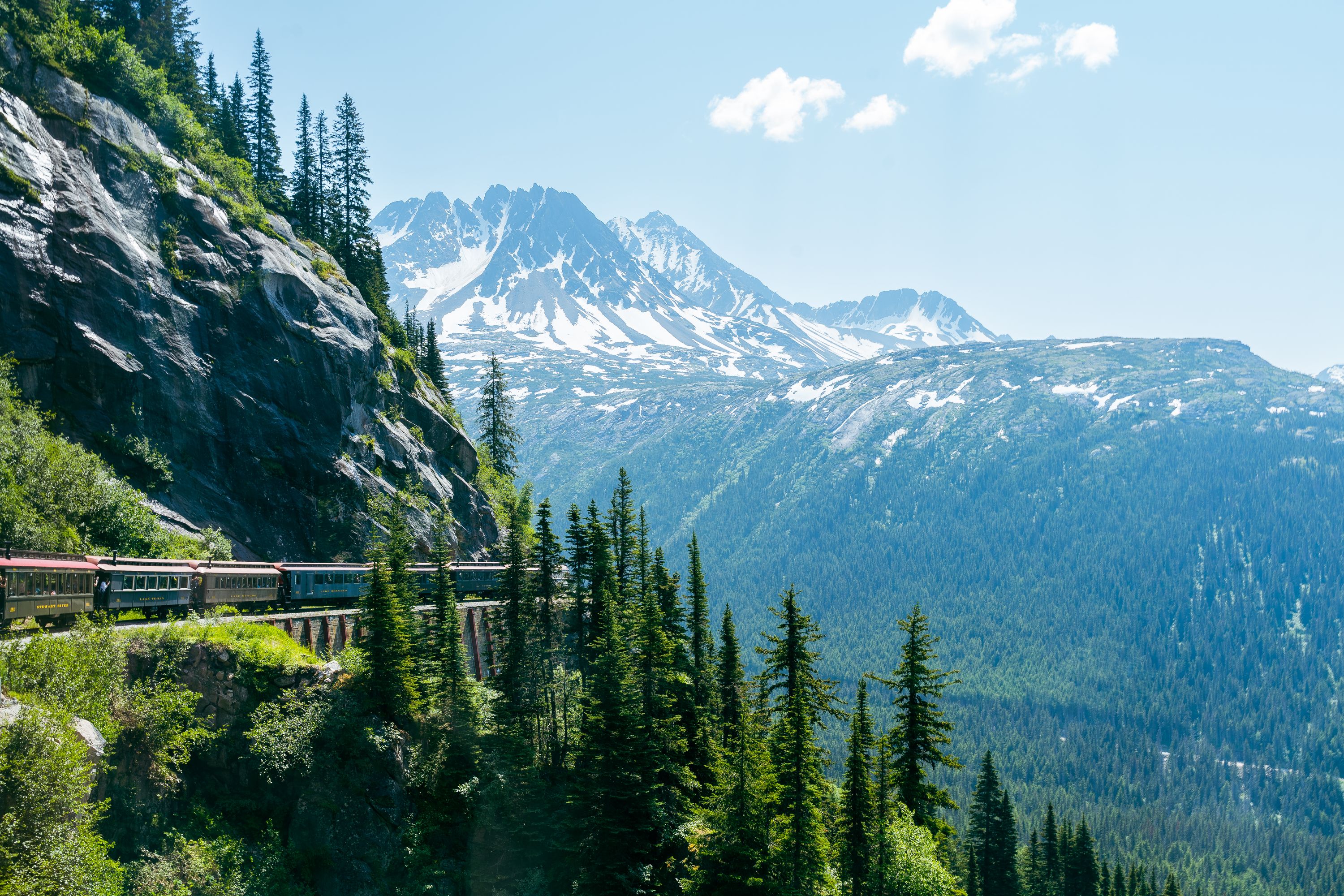 The White Pass & Yukon Route Railway was built in 1898 for the Klondike Gold Rush