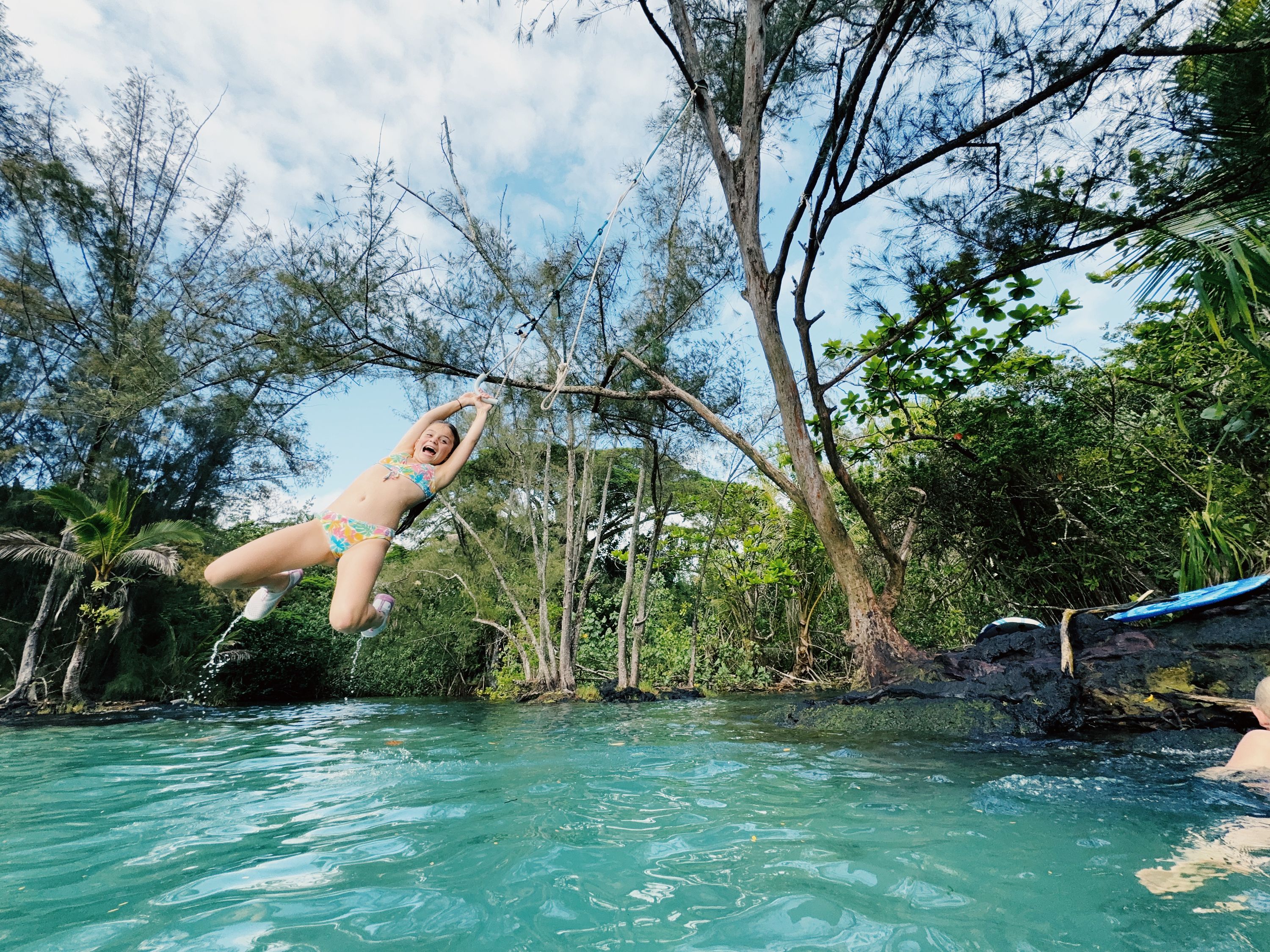 Rope swing at Carlsmith Beach Park in Hilo