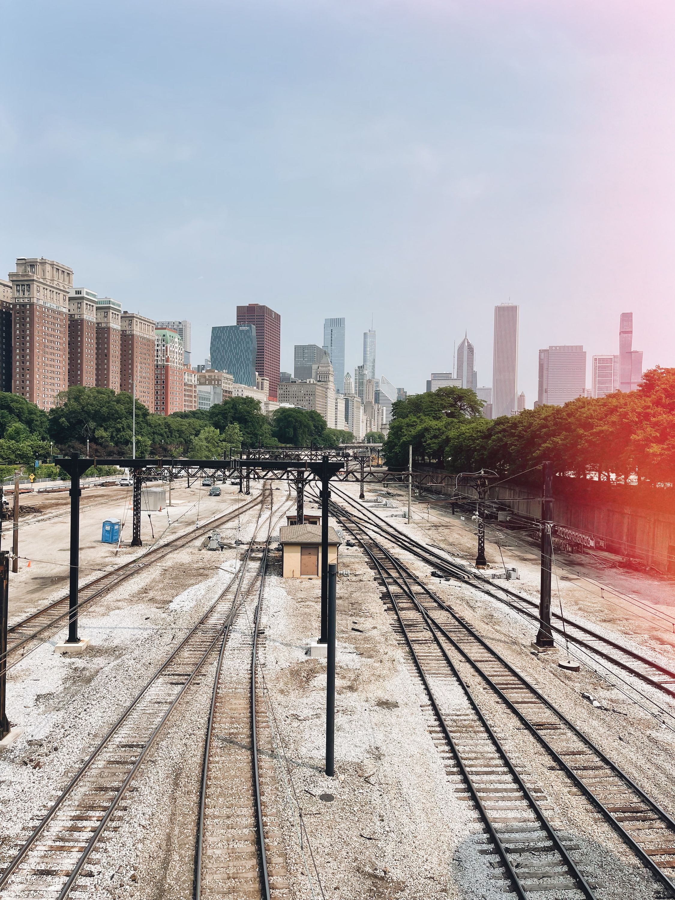 Train tracks in downtown Chicago