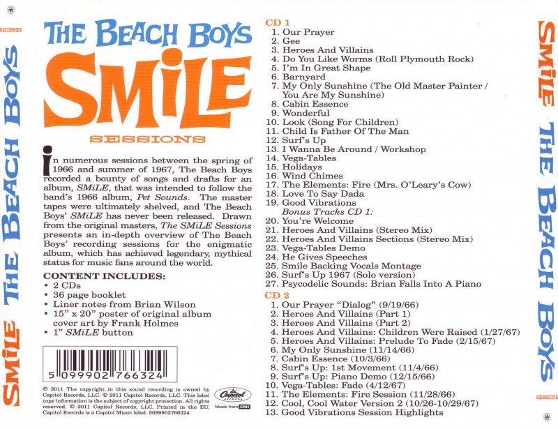 The SMiLE Session (2CD back cover)