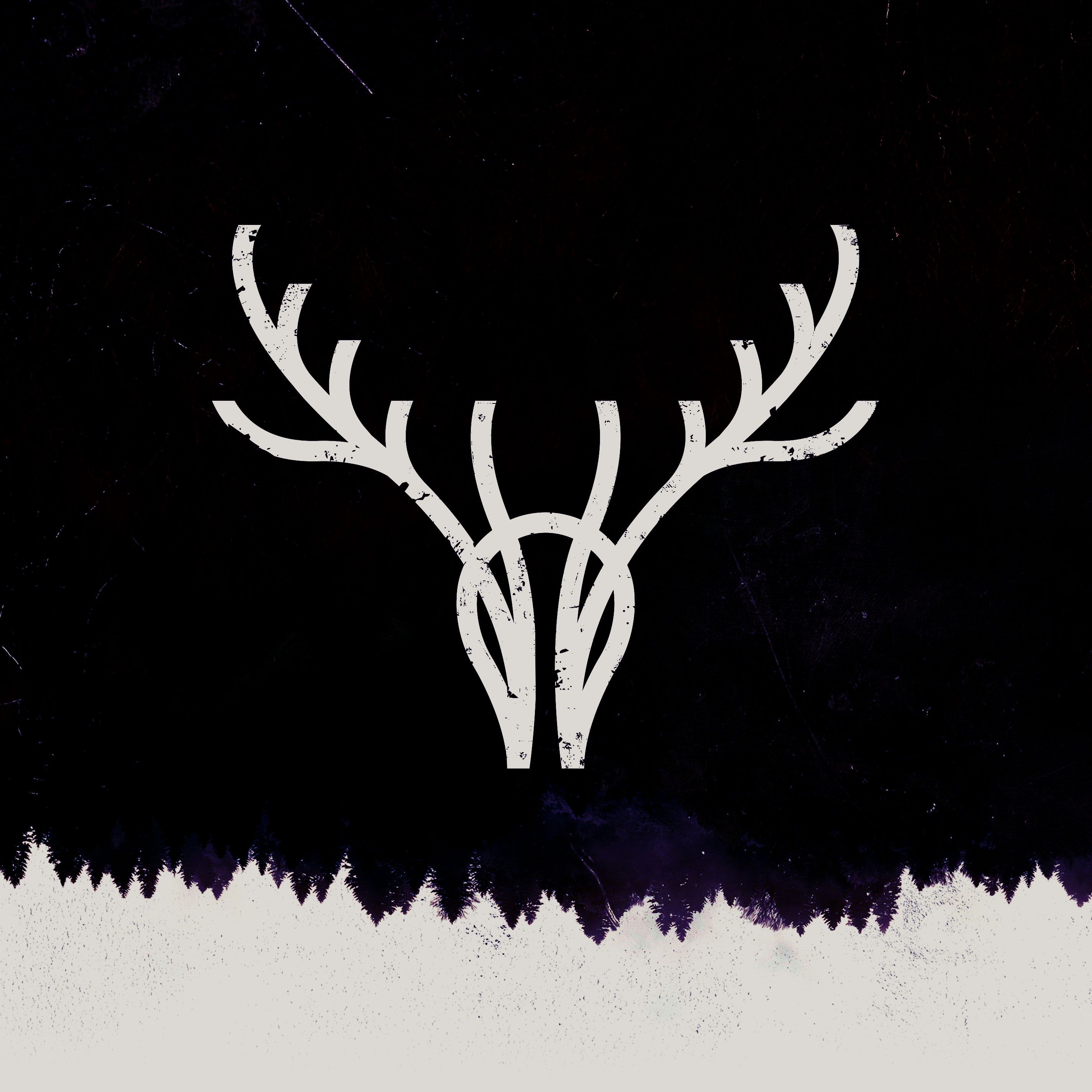 The trophy gold symbol; bold wireframe in the shape of a stag head.