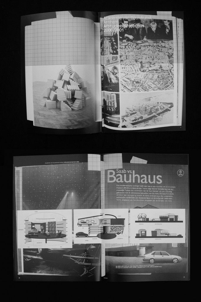 Matthijs Matt van Leeuwen, Yearbook Academy of Architecture Arnhem 2001, book design, Artez, HkA, grafisch ontwerp, graphic design