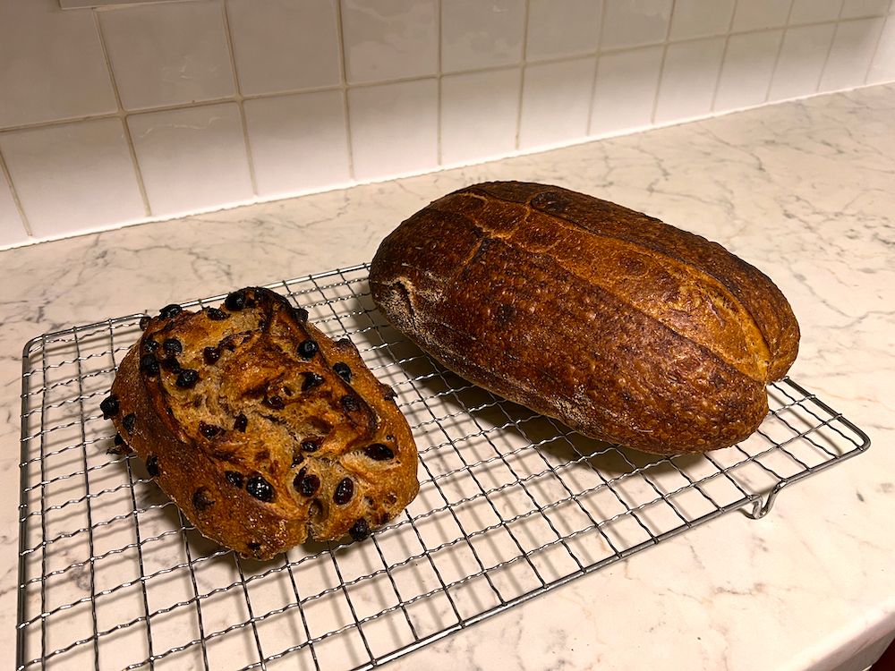 Both loaves after baking