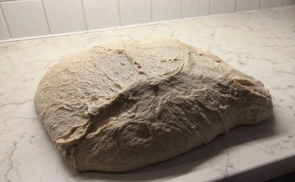 Today’s bread last night (just before it was weighed and shaped)