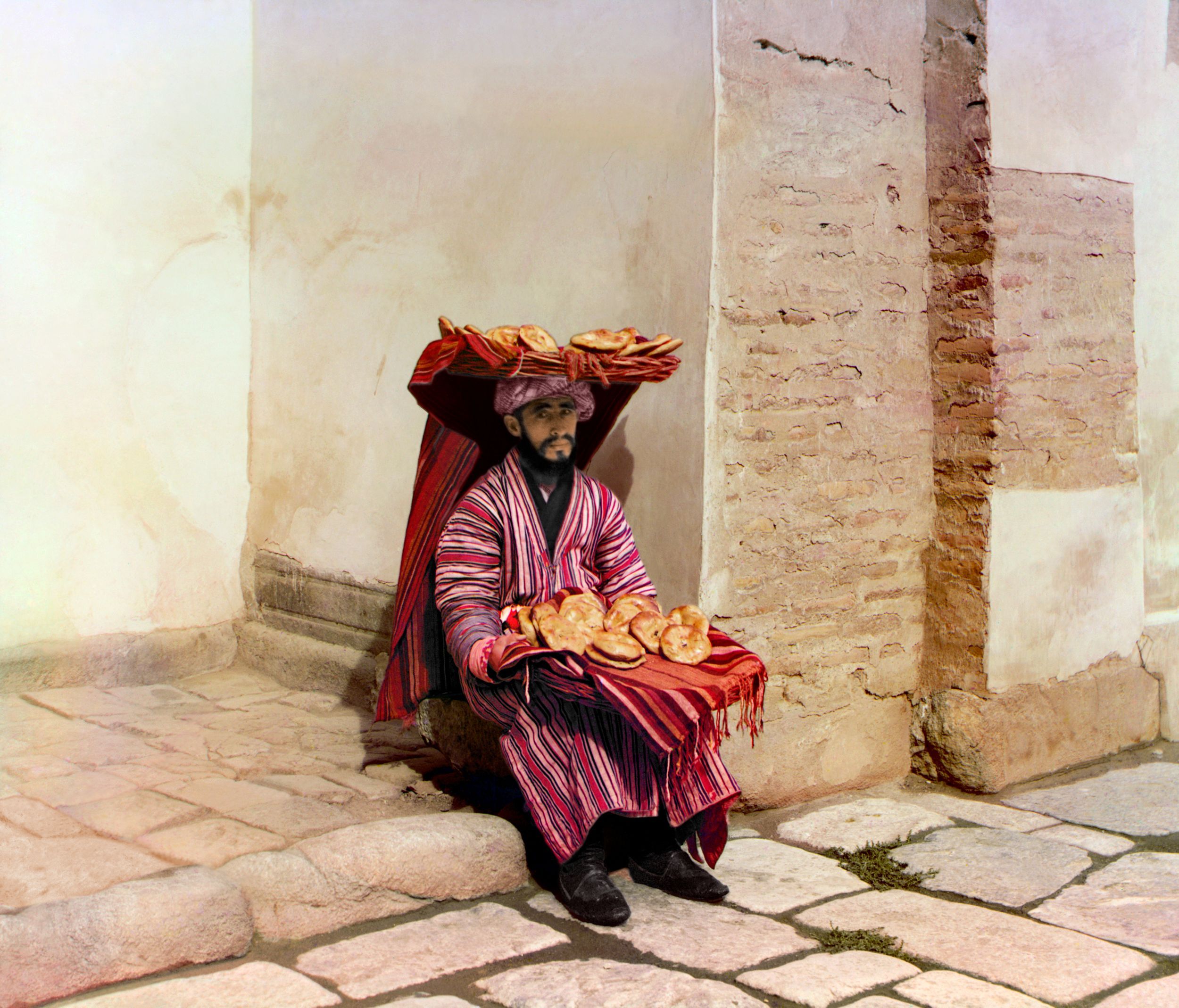 Flat breads vendor. Samarkand