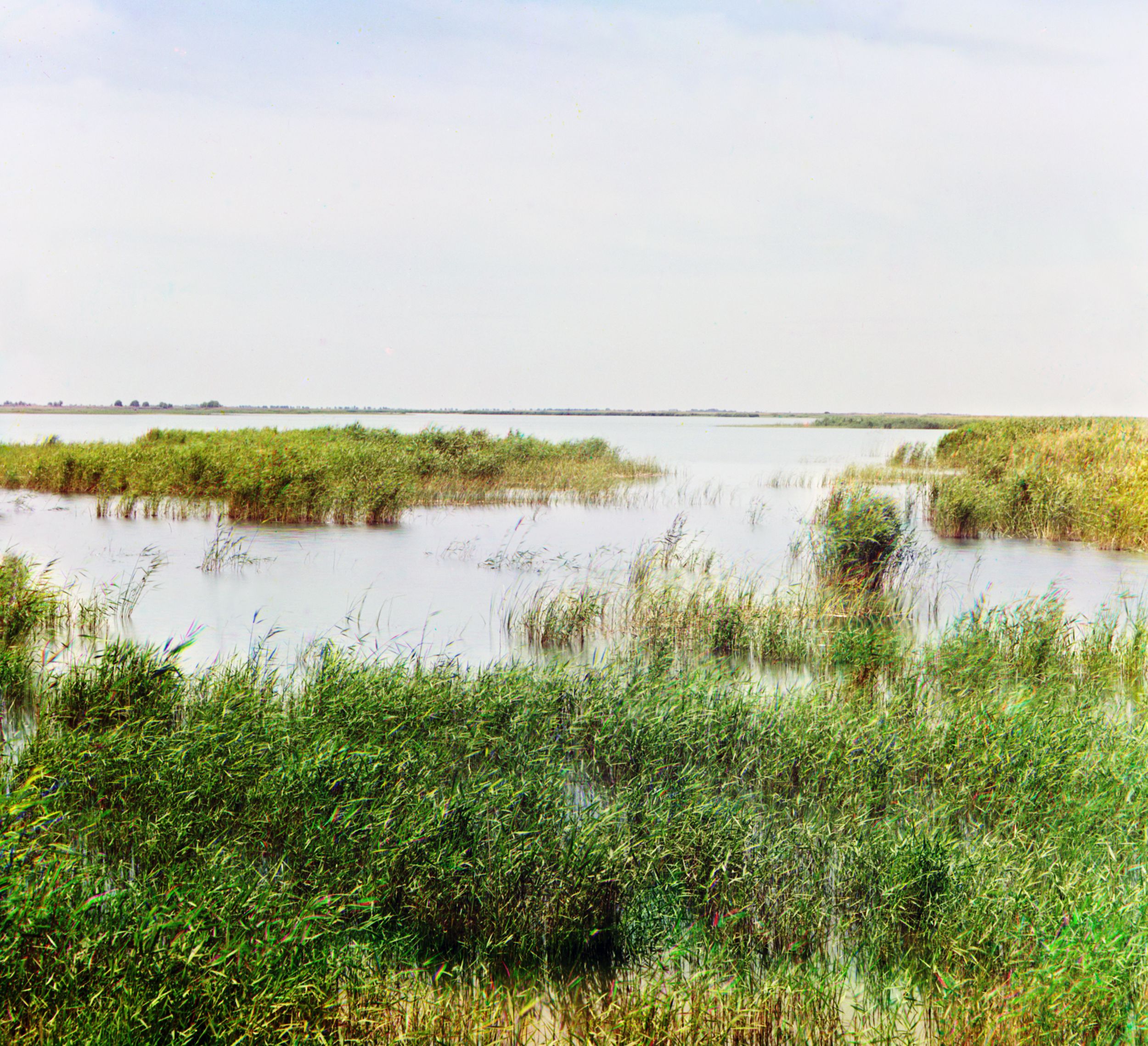 Water reservoir between the second and third dams of the old water supply system in the Murgab Estate, Turkmenistan