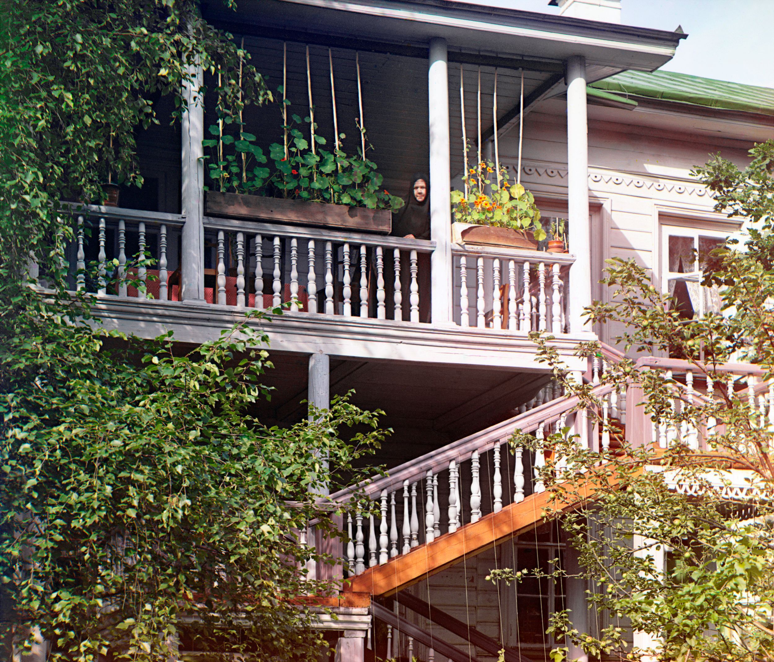 Mother Superior Taisiia on the veranda.