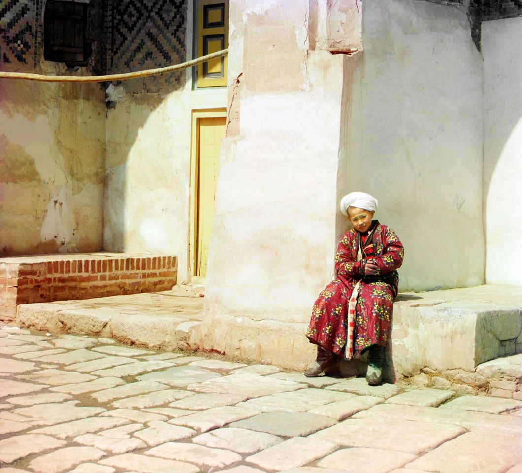 In the court of Shir-Dor mosque. Samarkand