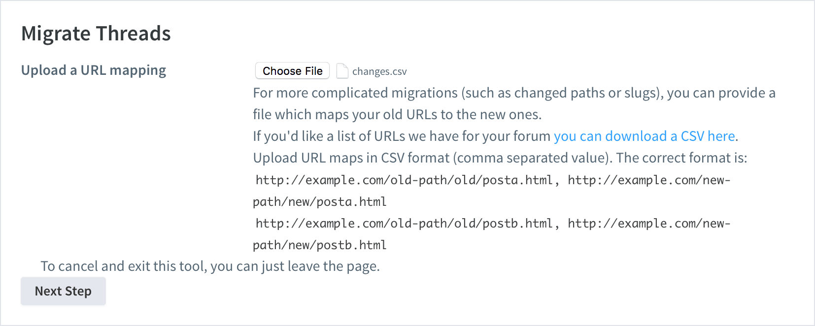 Uploading CSV file