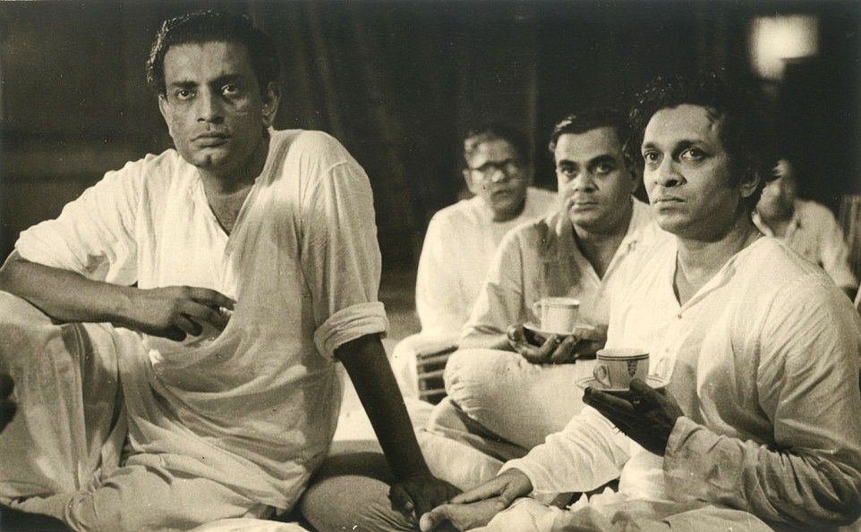 Satyajit Ray with Ravi Shankar, recording music for the 1955 film Pather Panchali. What a beautiful, powerful photograph.