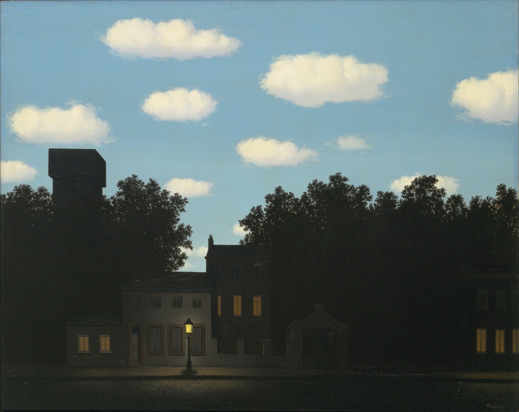 The Empire of Light II, 1955, René Magritte.