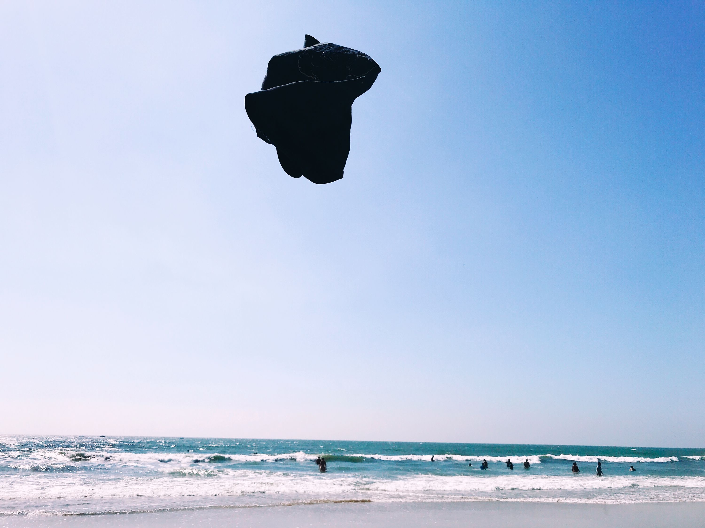 T-shirt flying at the beach. Goa, India. February 2019. Taken w iPhone 7.