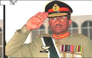 Musharraf salutes - BBC picture