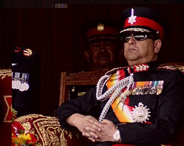 King Gyanendra in uniform - Picture from Time Magazine