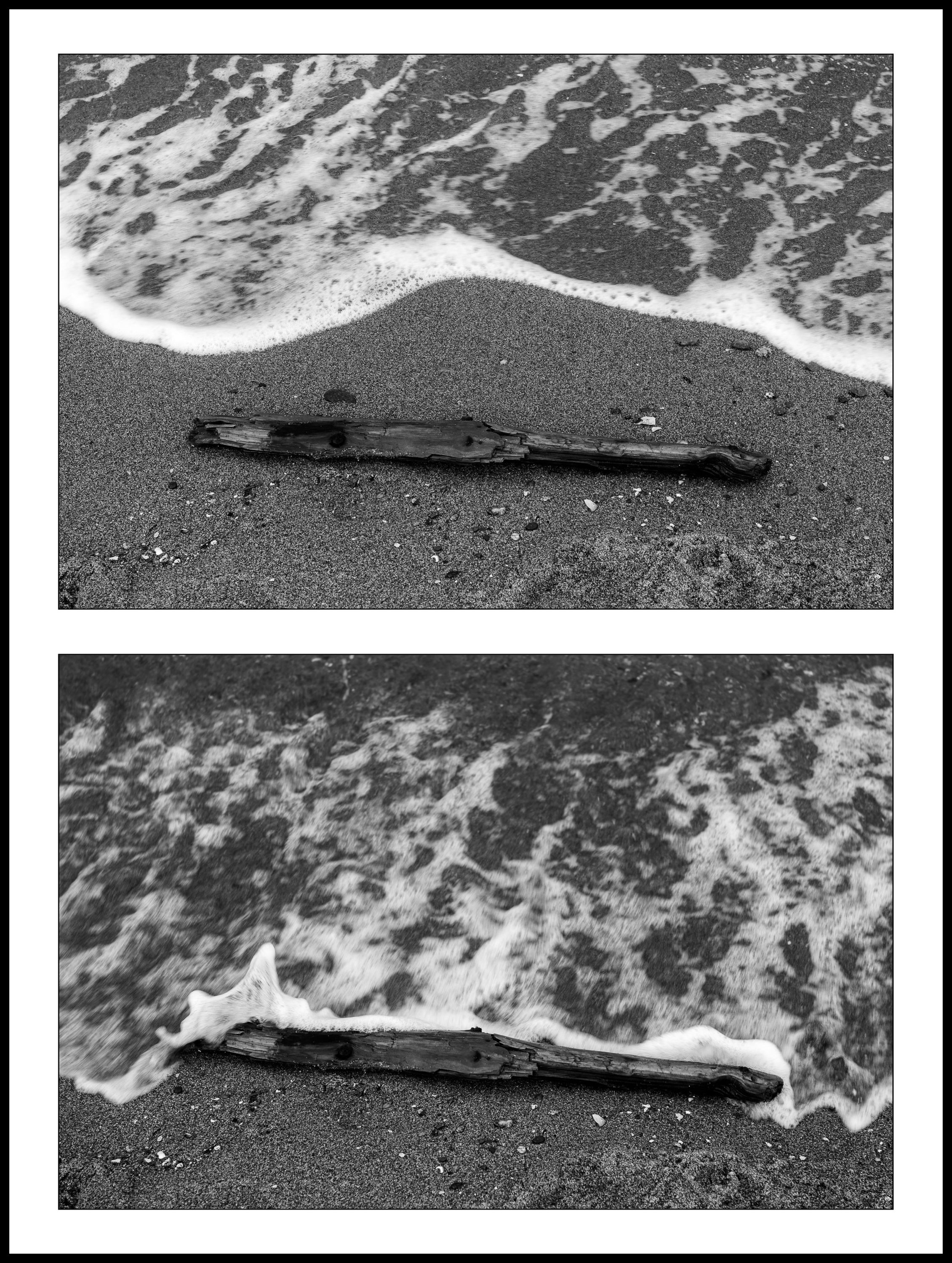 Wave & Charred Driftwood diptych