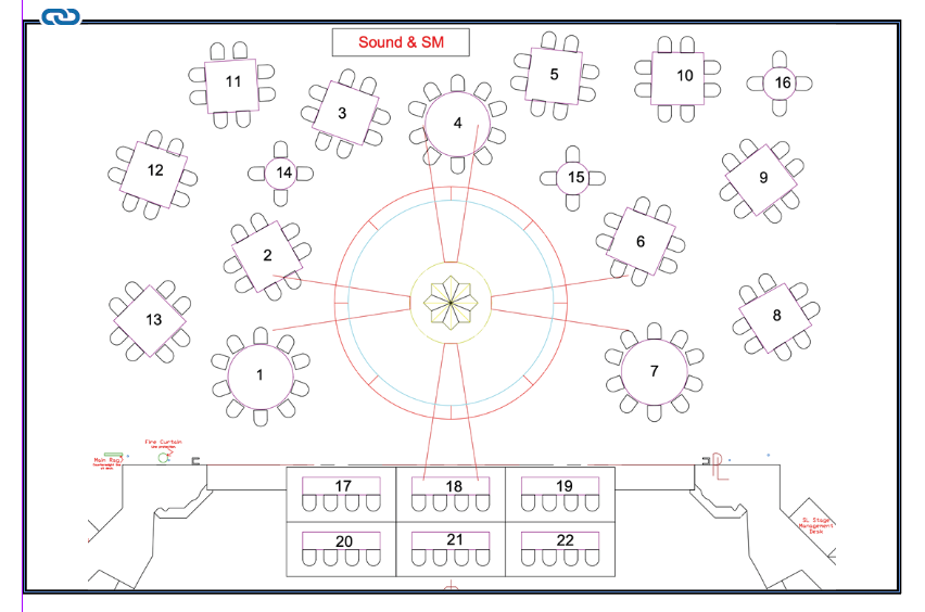 Square frame with groundplan placed