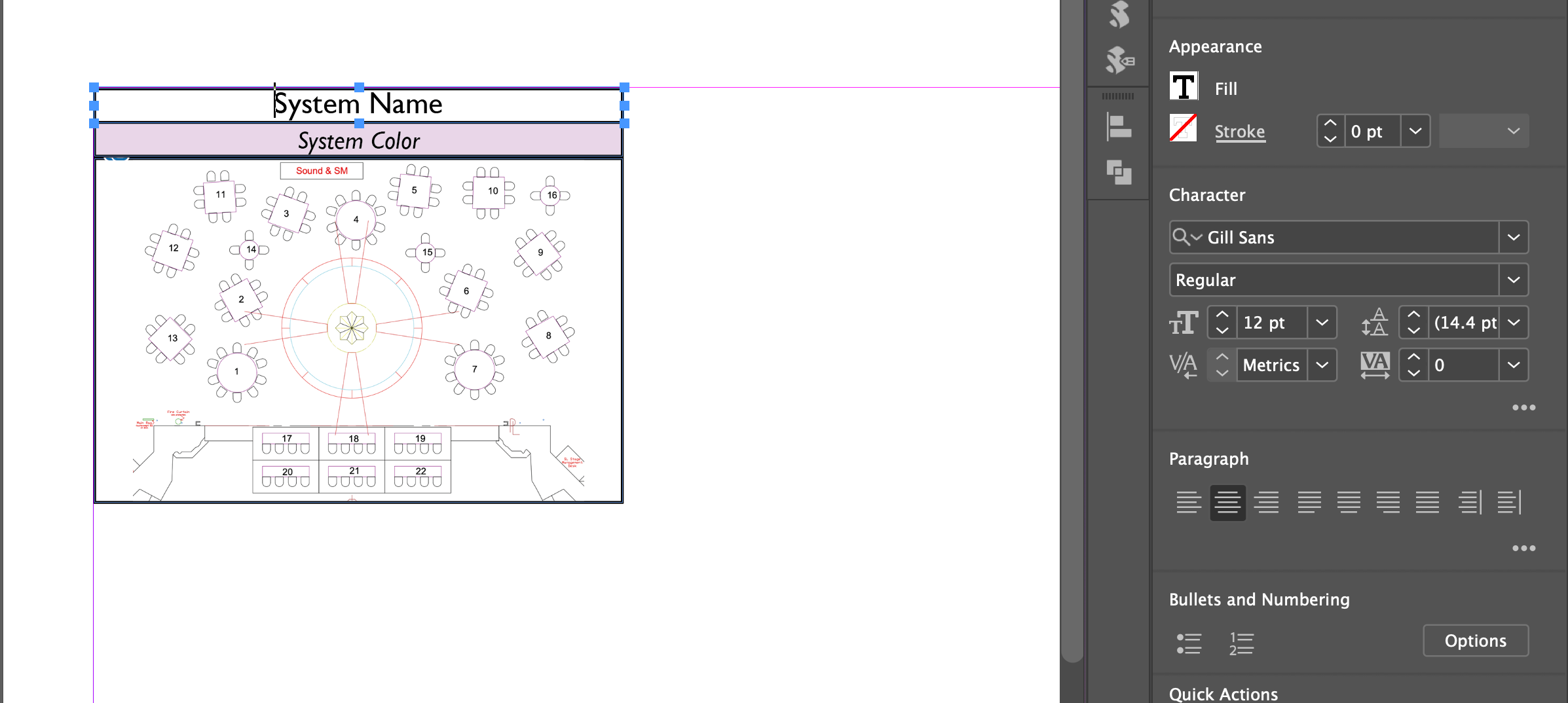 Cell with properties window