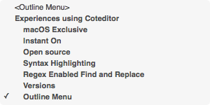 CotEditor Outline Menu