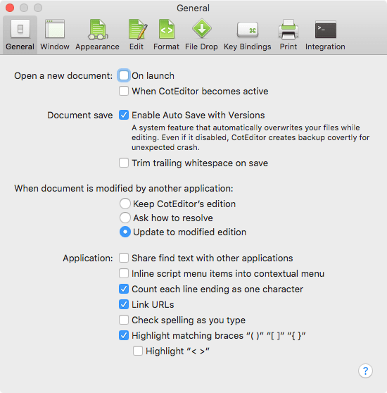 CotEditor Preferences